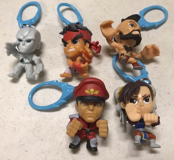 Street Fighter Key Chains, LOT Of 10 Blind Figure Packs. Round 1 Fight!