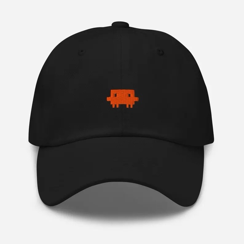 Space Invaders Space Invader Embroidered Orange Dad Hat Baseball Cap