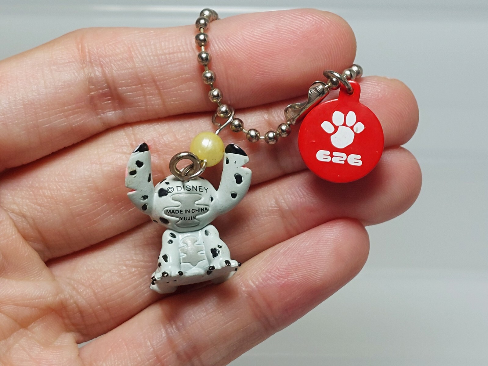 Lilo & Stitch as 101 Dalmatians Keychain Figure Disney Yujin B03 0.8in