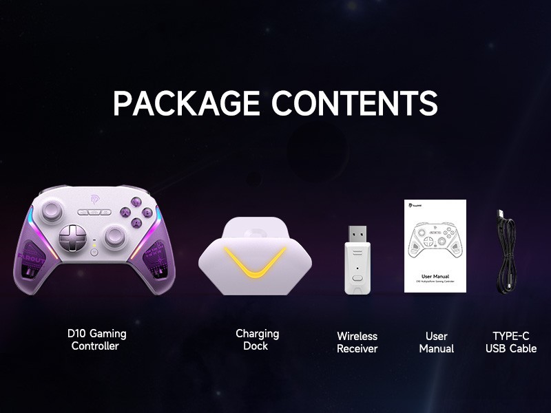 Wireless controller Gamepad TMR Joystick, Dual-Mode Trigger-US-D10