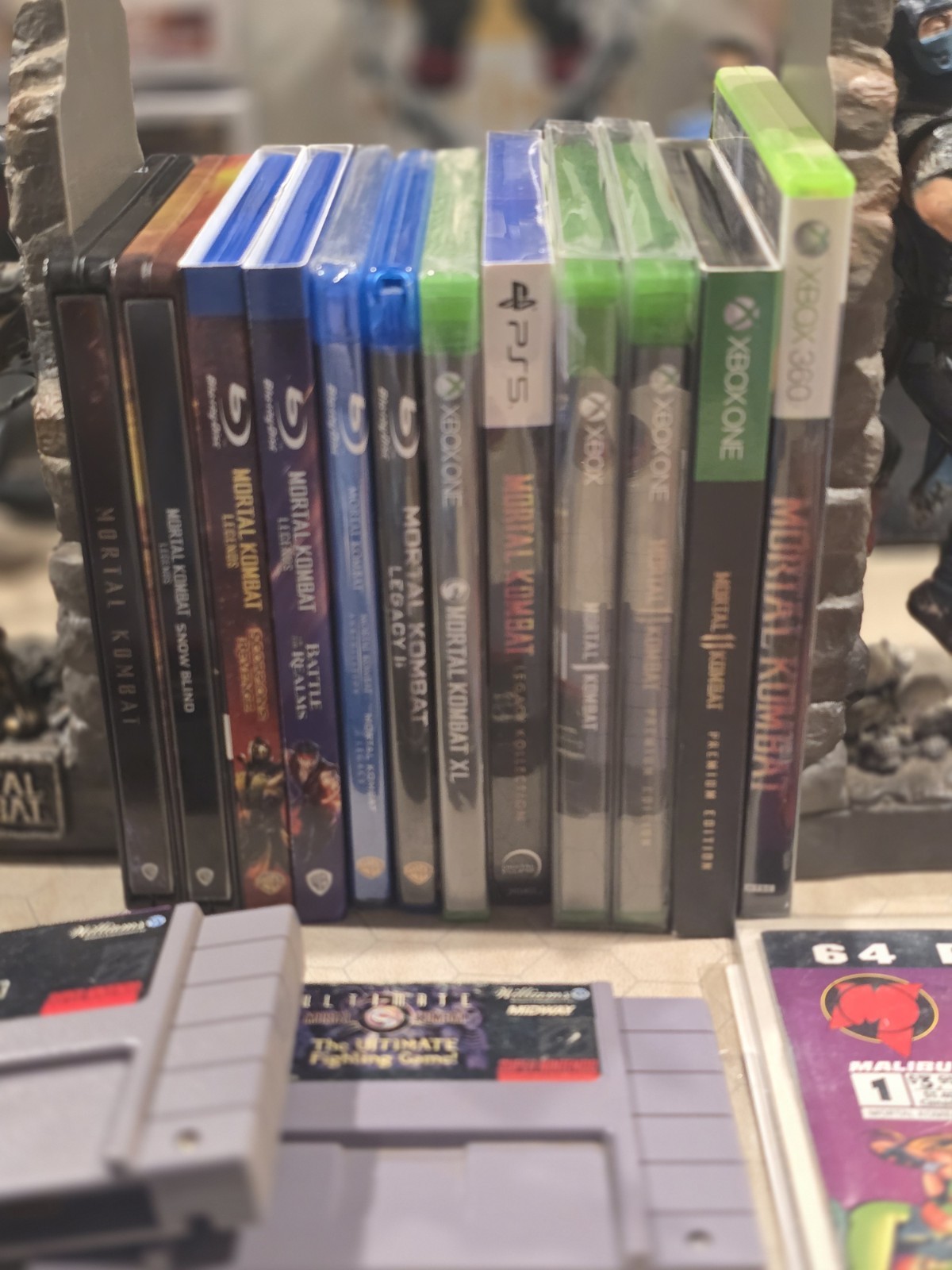 Mortal Kombat Game Collection With Kollectors Editions Lot/ Figures & More
