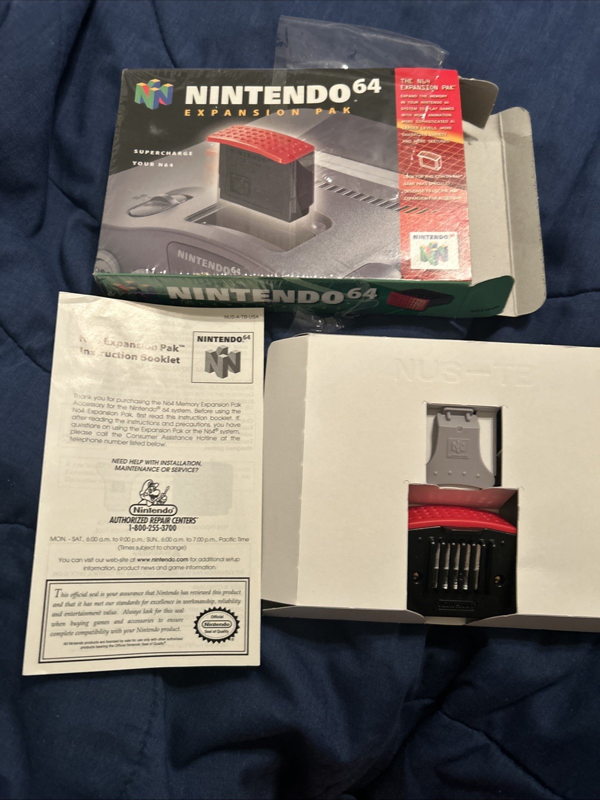 Nintendo 64 Expansion PAK Pack + Removal Tool Box Complete CIB N64 Plastic Wrap