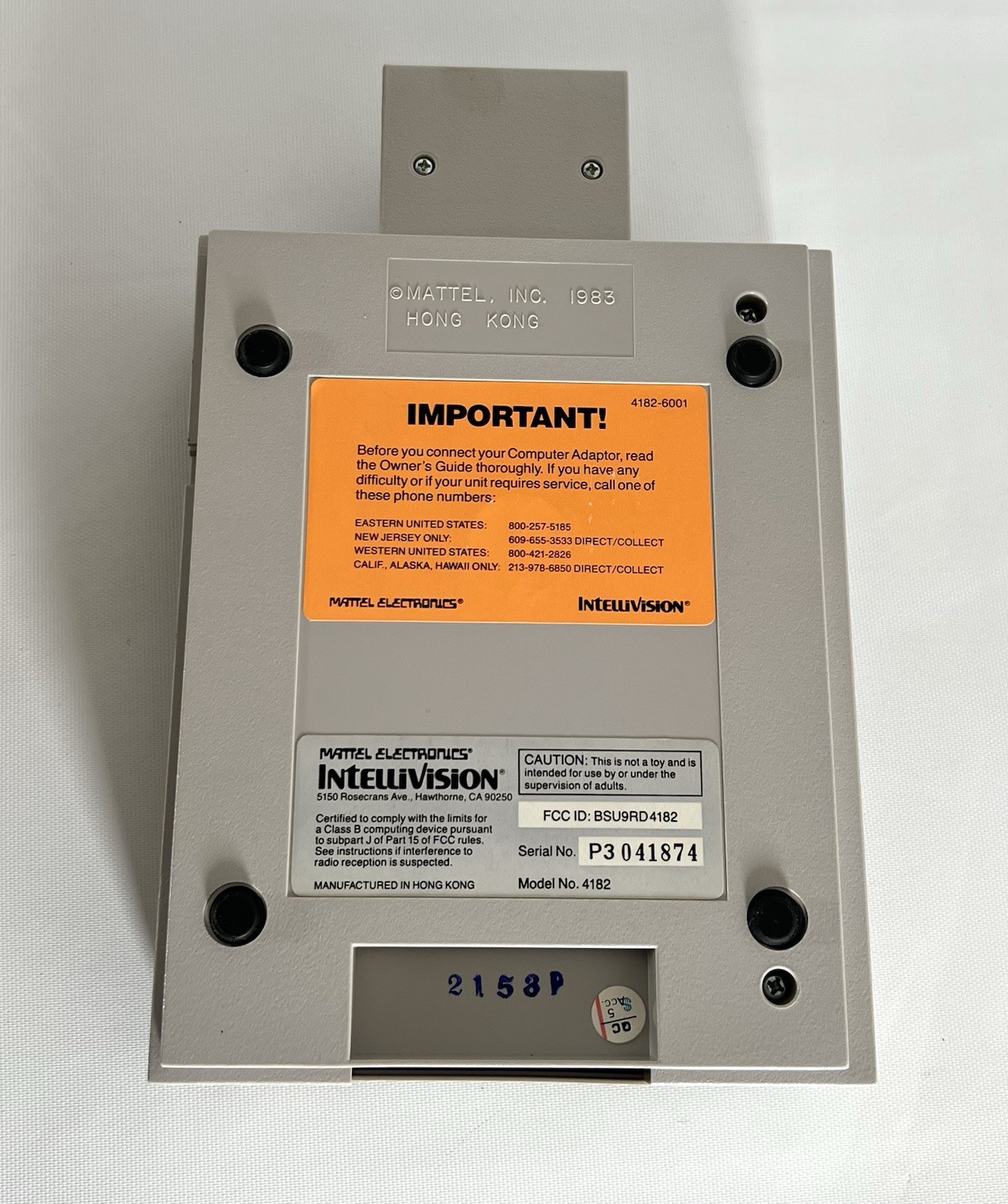 Vintage 1983 Mattel Intellivision Computer Adaptor Module With Box AS IS