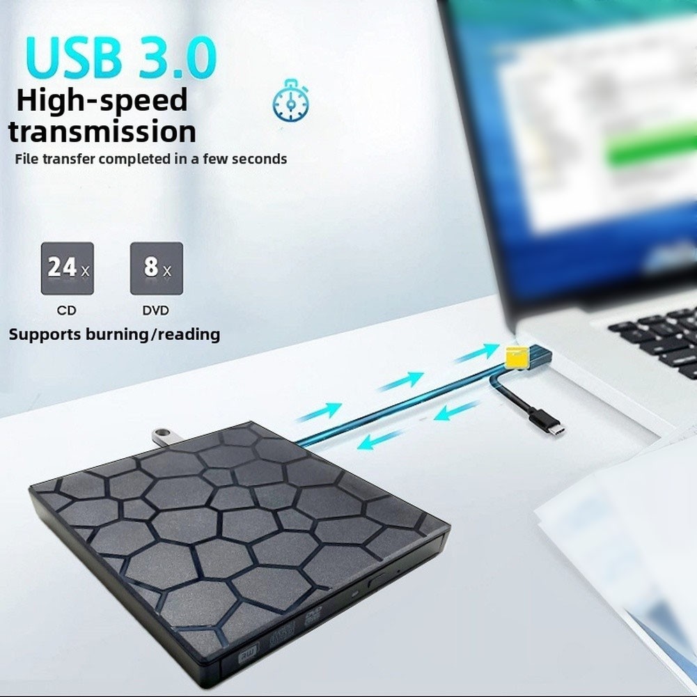 7 in 1 External DVD Drive USB C USB 3.0 with TF Card Reader for Laptop