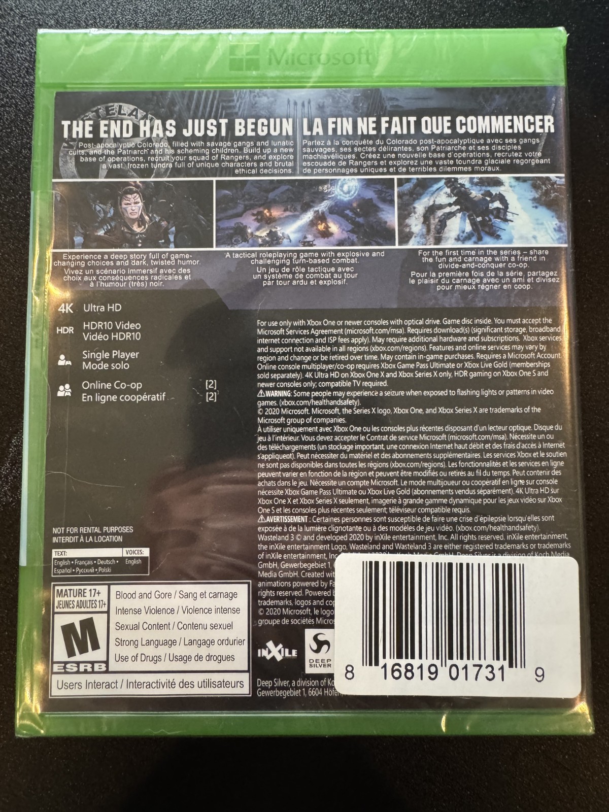 Wasteland 3 Day One Edition Xbox One & Series X – Brand New Factory Sealed