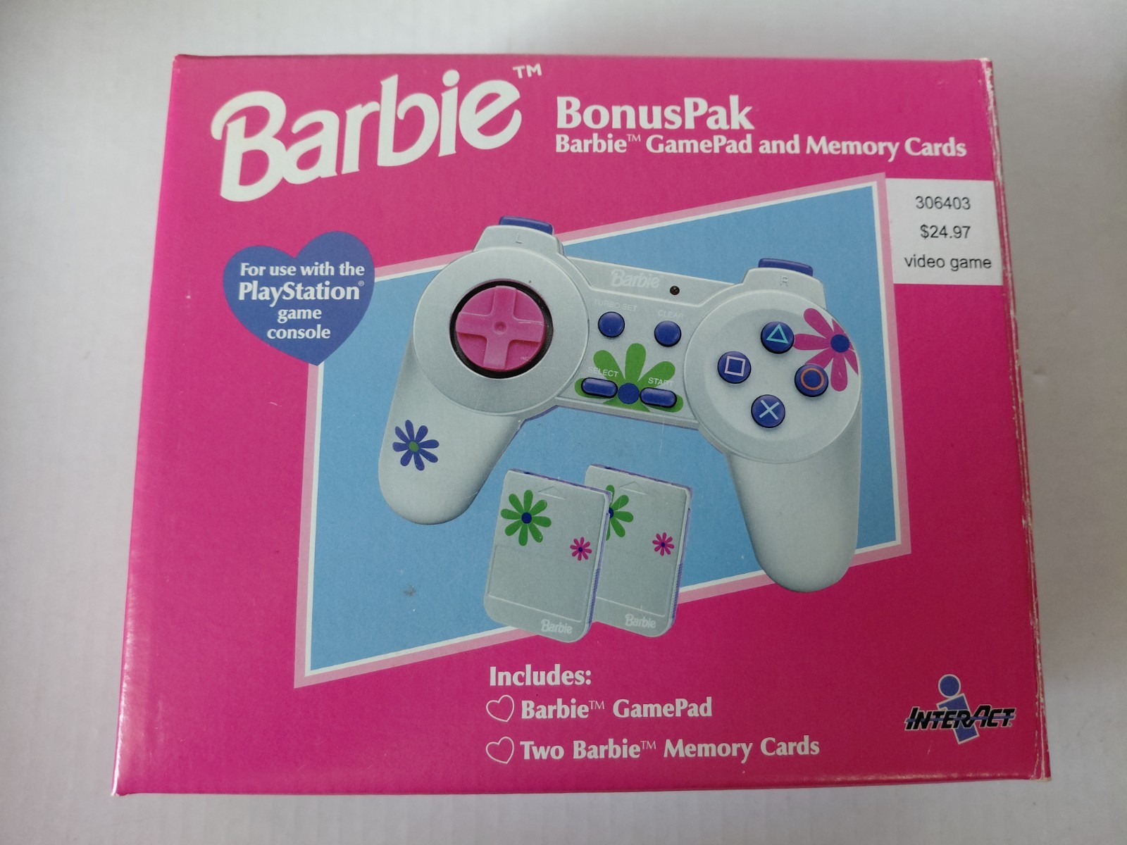 Barbie GamePad Controller For Sony PlayStation 1/ Purple & Pink No memory cards.