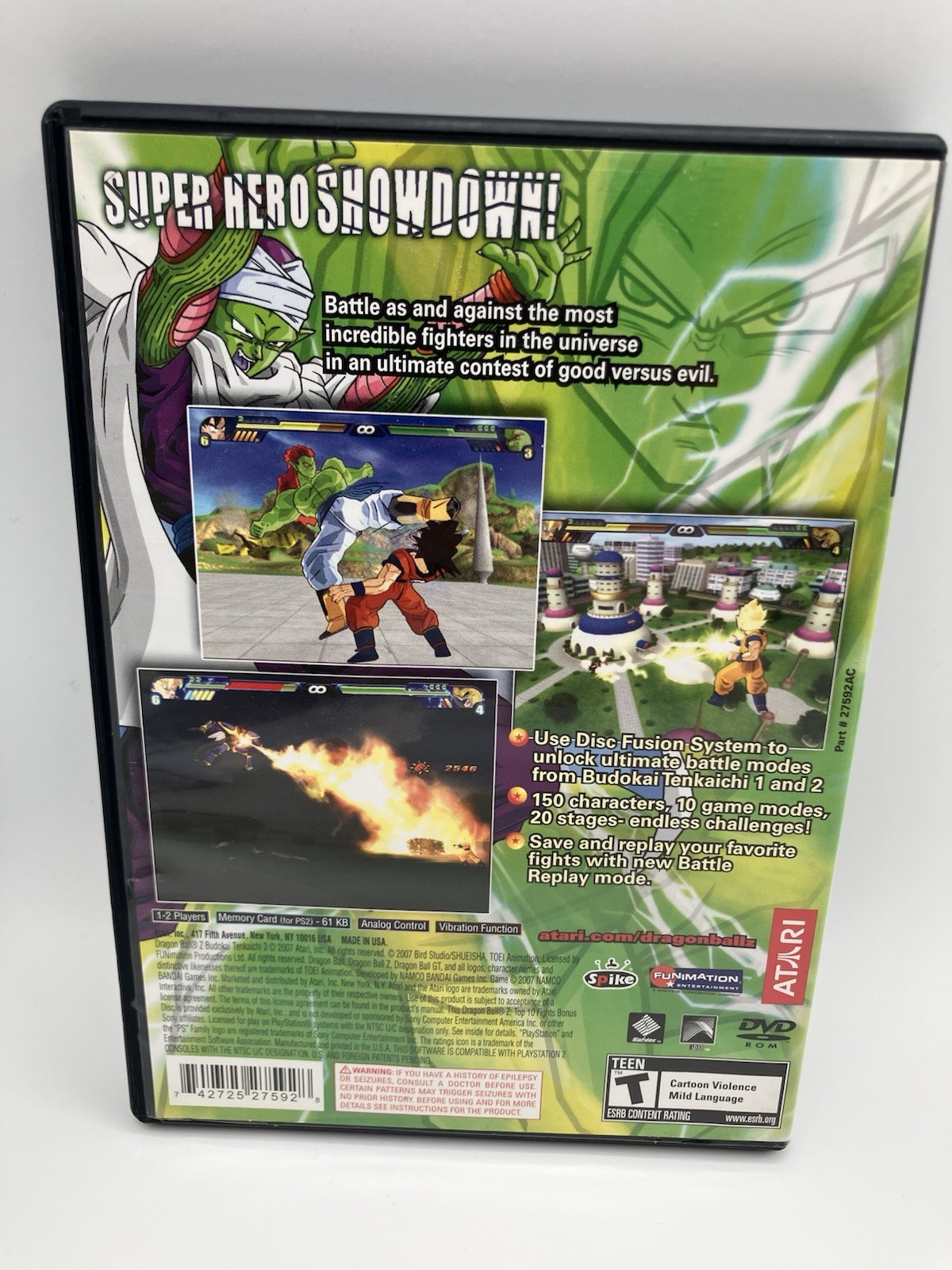 Dragon Ball Z: Budokai Tenkaichi 3 (PS2, 2007) Case & Manual Only **NO GAME**
