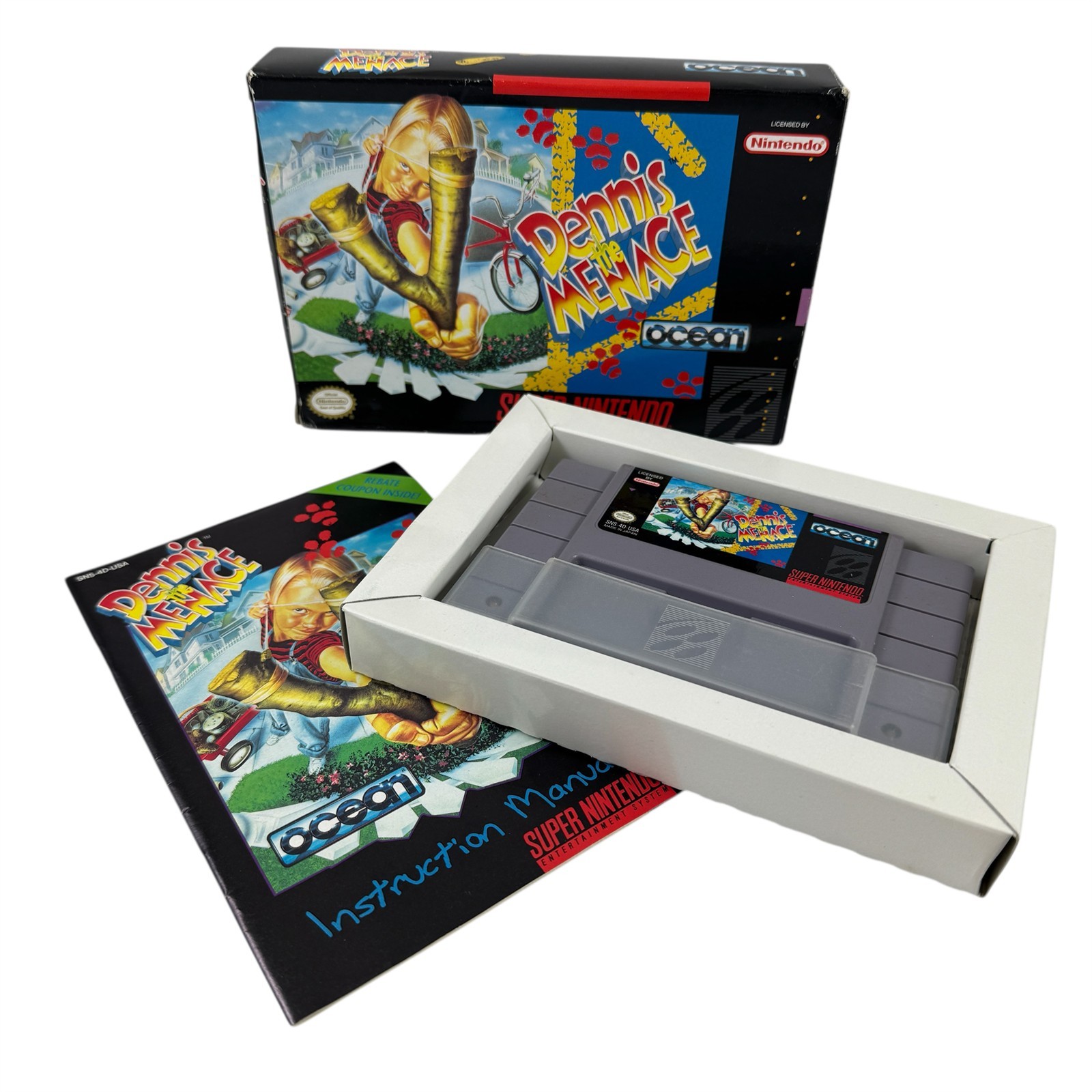 Dennis the Menace Super NED Nintendo Game Ocean in the Box Vintage 1992