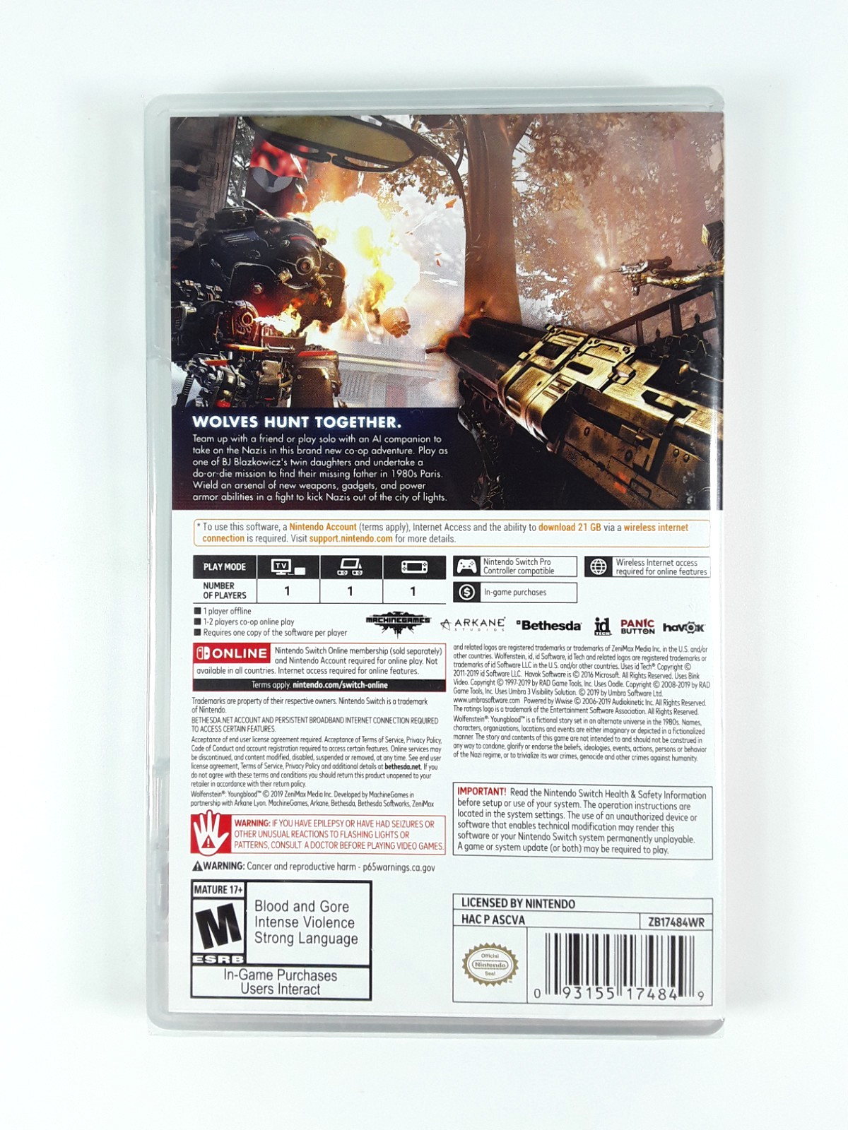 Wolfenstein: Youngblood – Nintendo Switch (DIGITAL CODE) No Cartridge NEW SEALED