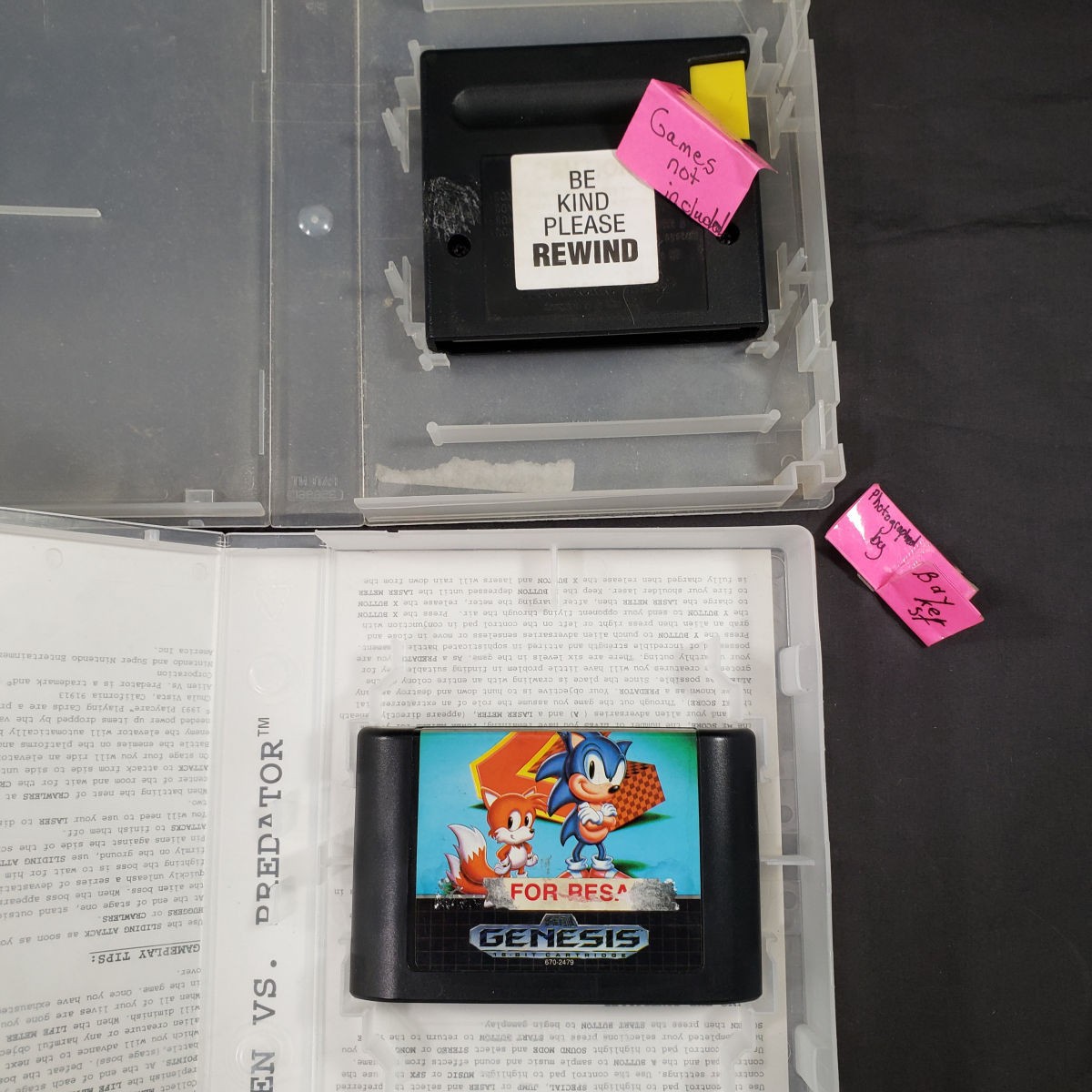 Game Crazy Cartridge Rental Cases SNES SEGA Genesis hard clear plastic case lot