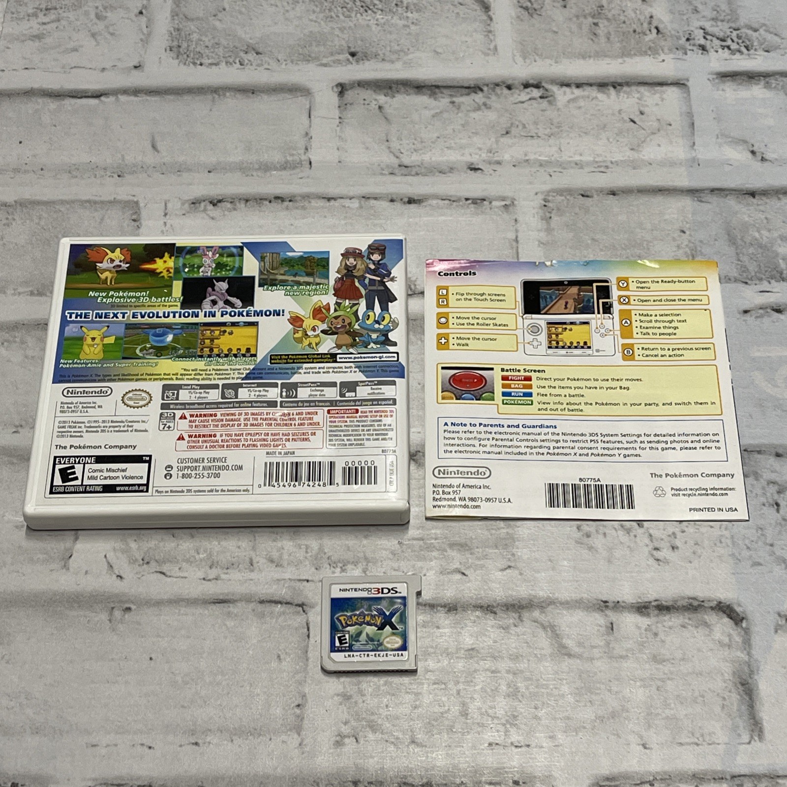 Pokemon X (Nintendo 3DS, 2013) Complete CIB Pokémon Video Game TESTED Works VGC