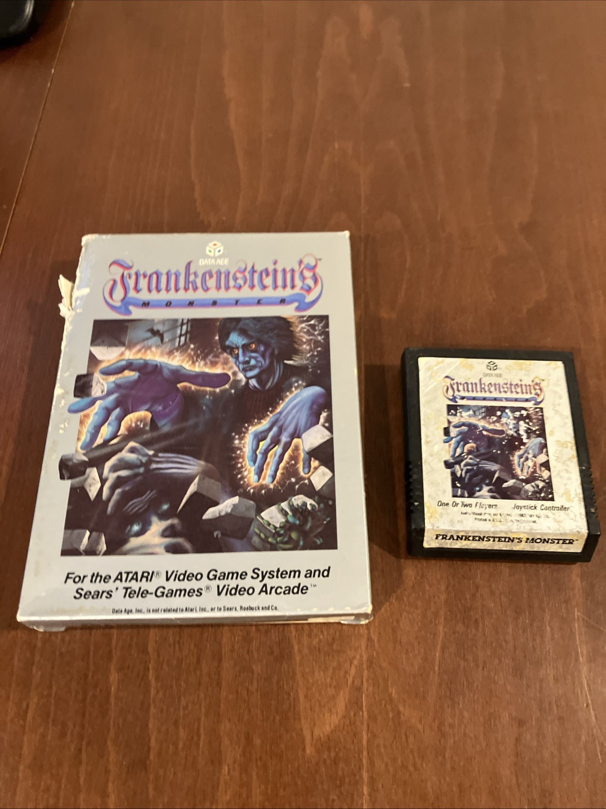 Frankenstein’s Monster Atari 2600 Data Age 1983 Vintage Box & Cartridge – Rough