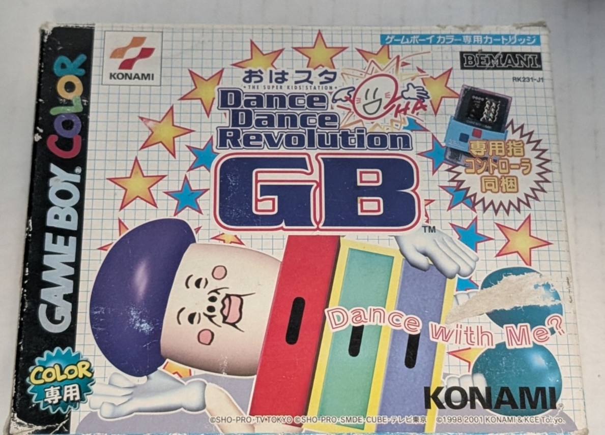 Dance Dance Revolution GB Ohasuta Gameboy Color w Manual & Controller Japanese