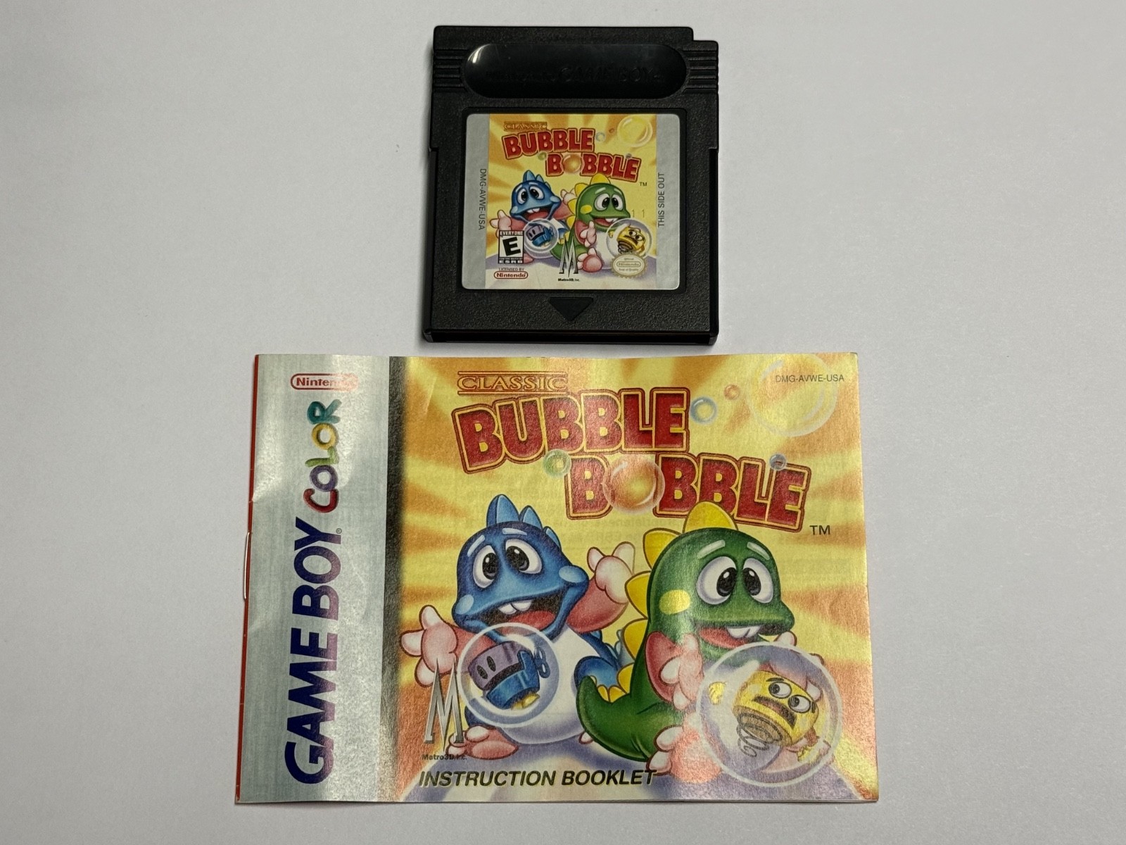 Classic Bubble Bobble Nintendo GBC With Instruction Booklet
