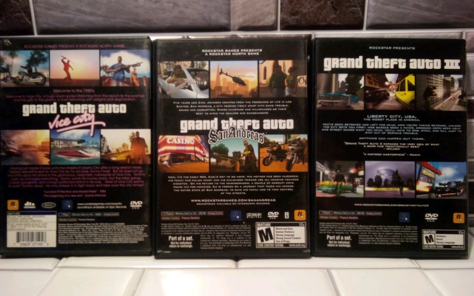 Lot 3 Grand Theft Auto III 3, Vice City & San Andreas PS2 PlayStation 2 Tested