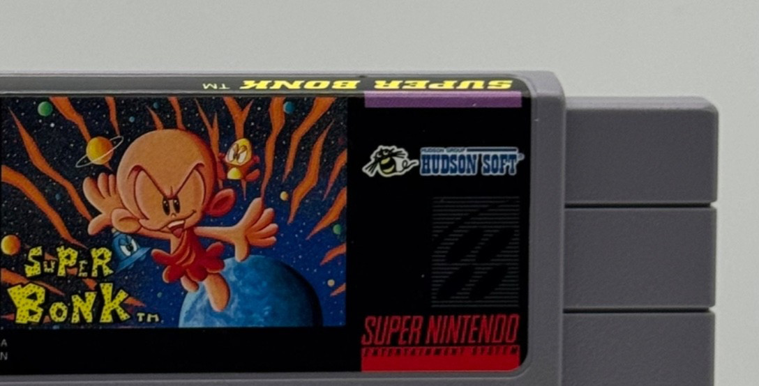 Super Nintendo SNES Super Bonk, Game, Case, Verified Working (See Video)