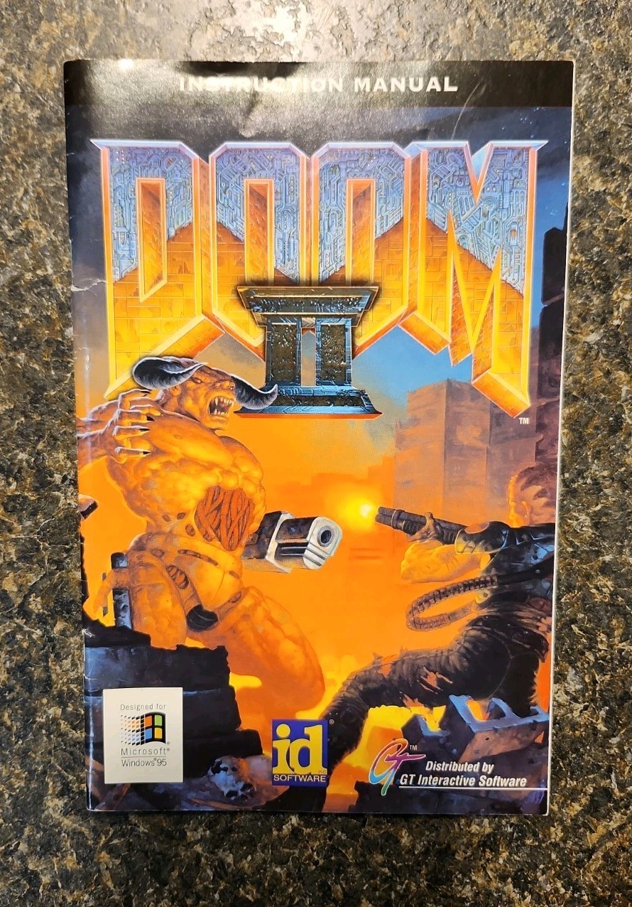 Doom II (PC, 1995, 1-Disc) Windows 95 id Software Game with Manual
