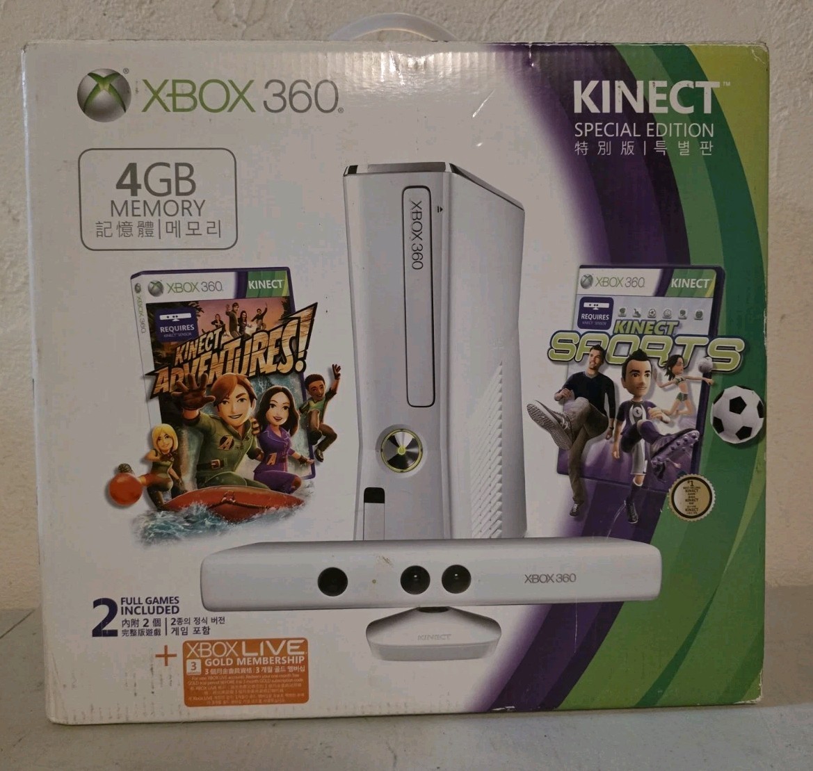 Microsoft Xbox 360 S Kinect Special Edition 4GB White Bundle NTSC-J china/Korea