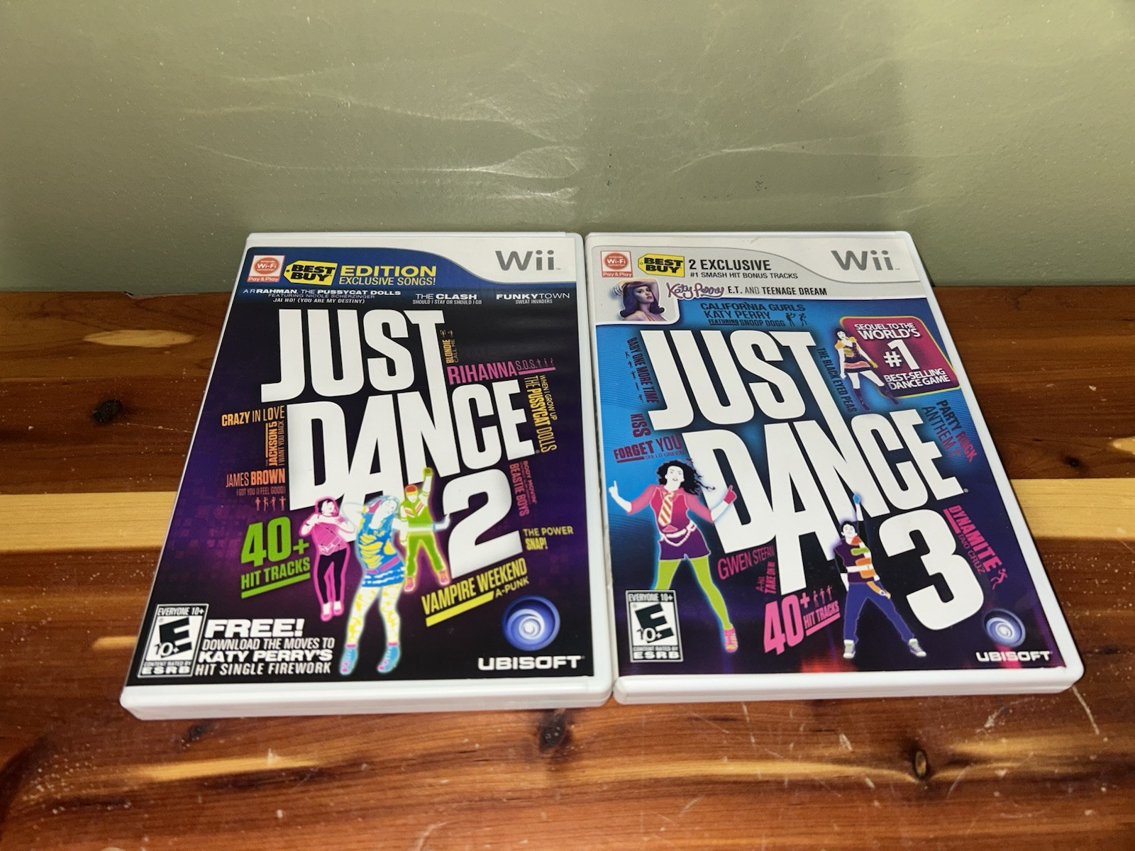 Wii Just Dance Lot of 2-Just Dance 2 & 3 With Cases & Manuals