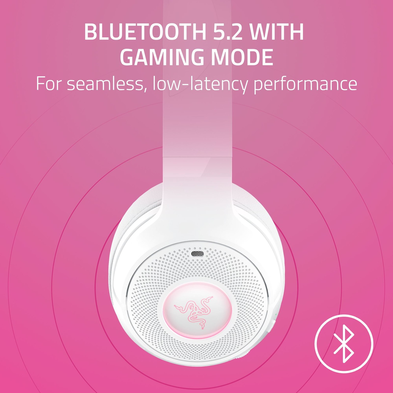 Razer Kraken Kitty V2 Wireless Bluetooth Gaming Headset, Over-Ear, Customizable