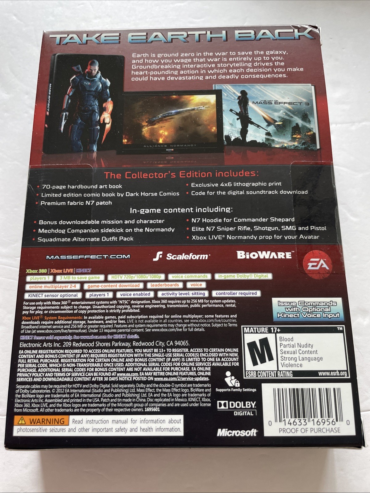 Mass Effect 3 — N7 Collector’s Edition (Microsoft Xbox 360, 2012) New Sealed