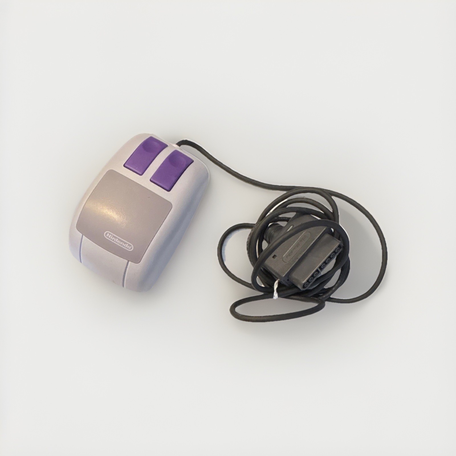 Nintendo SNES Wired Mouse Controller Gray Purple Red Built-In Track Ball