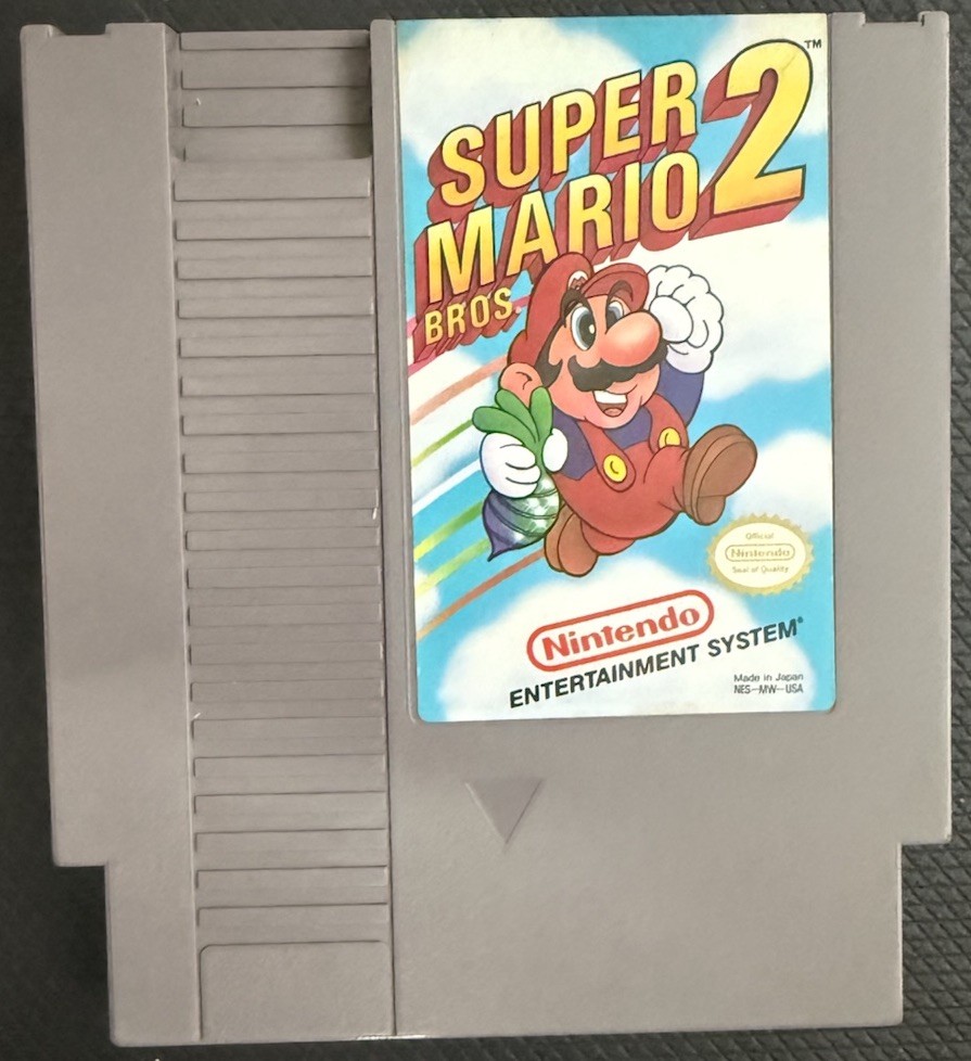 Super Mario Bros. 2 (Nintendo NES) 1988 Game Cartridge. Tested. Authentic