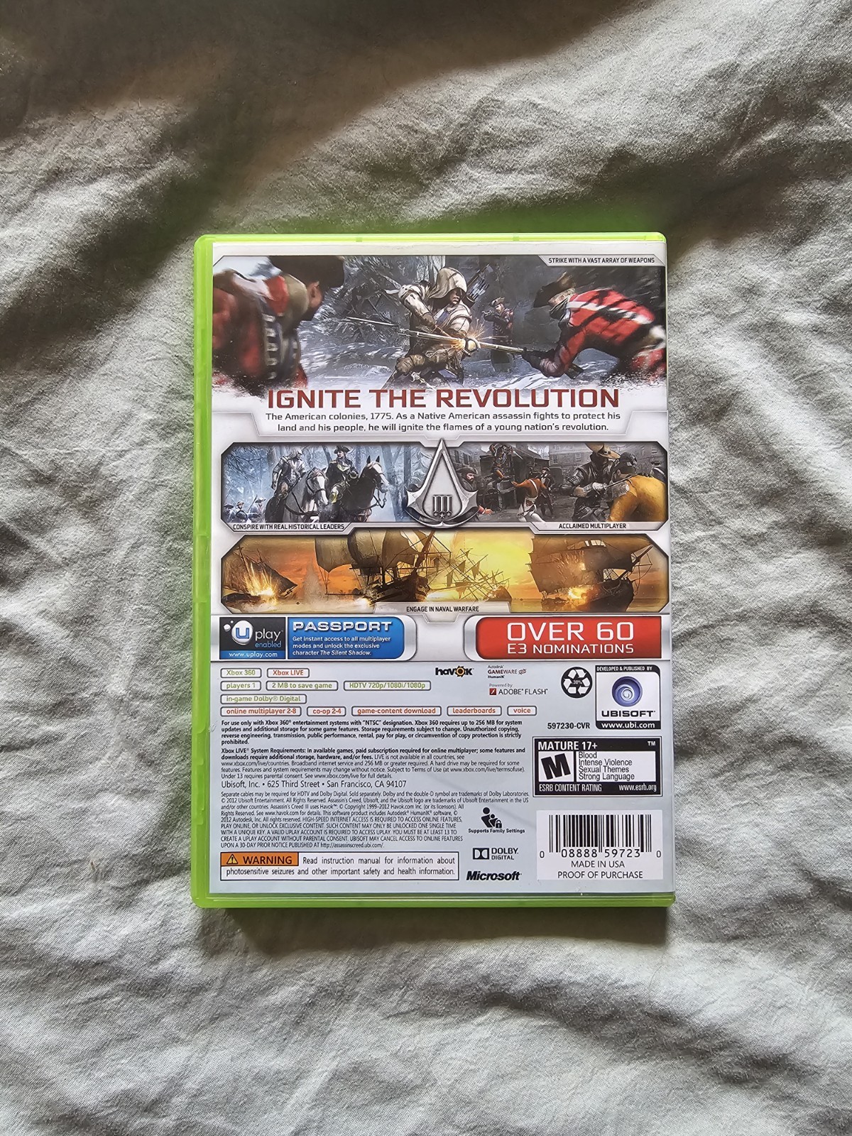 Assassin’s Creed III 3 GameStop Edition Xbox 360 CIB Complete 2-Disc Untested