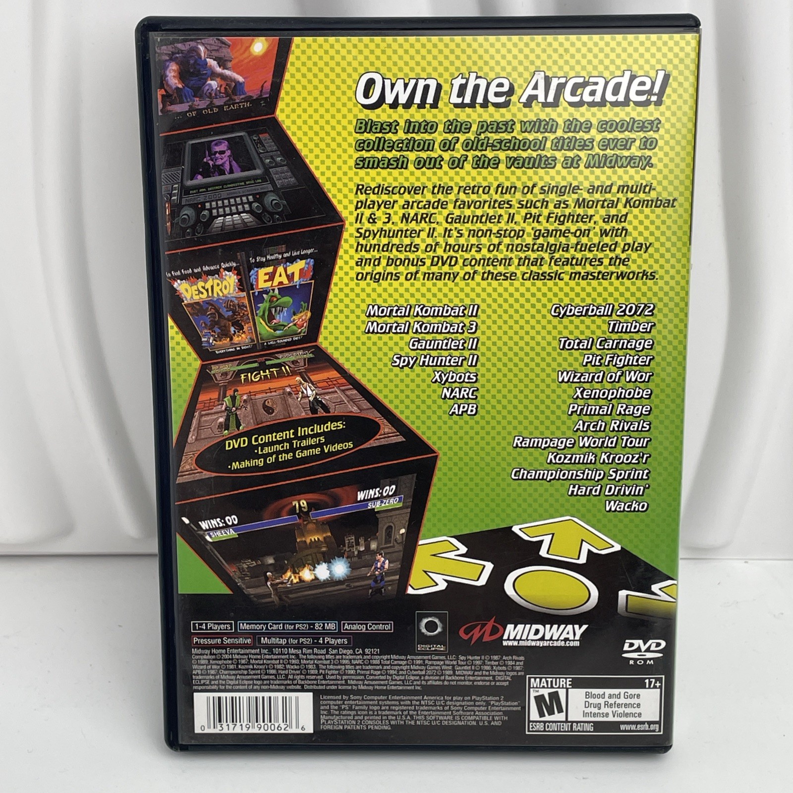 Midway Arcade Treasures 2 (PlayStation 2 PS2 2004) CIB Black Label Reg Card