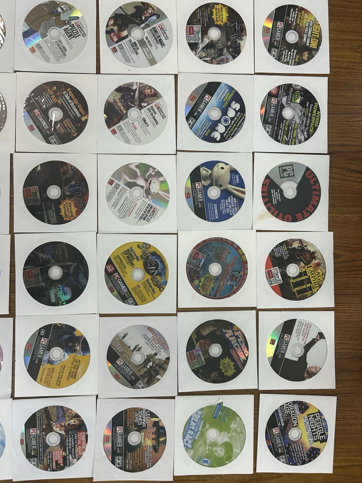 48 PC Gamer Demo Disc Mixed Lot – Assorted PC Games in Paper Sleeves, LEGO
