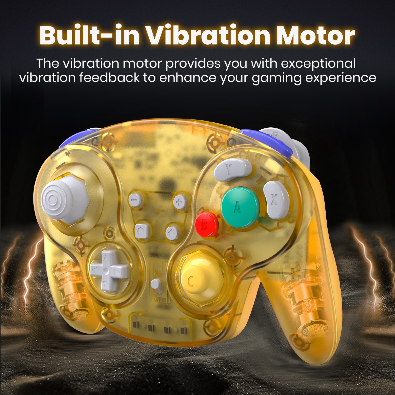 2.4 GHz Wireless GameCube Controller, for NGC GameCube Console (Built-in Rumble)