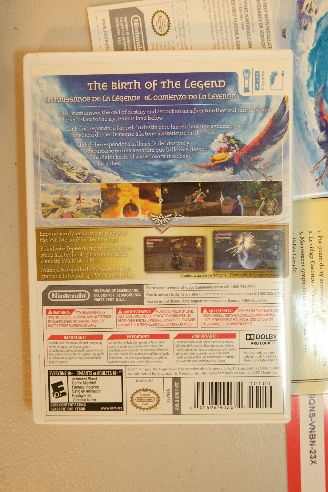The Legend of Zelda Skyward Sword + Gold Controller Nintendo Wii Bundle Complete