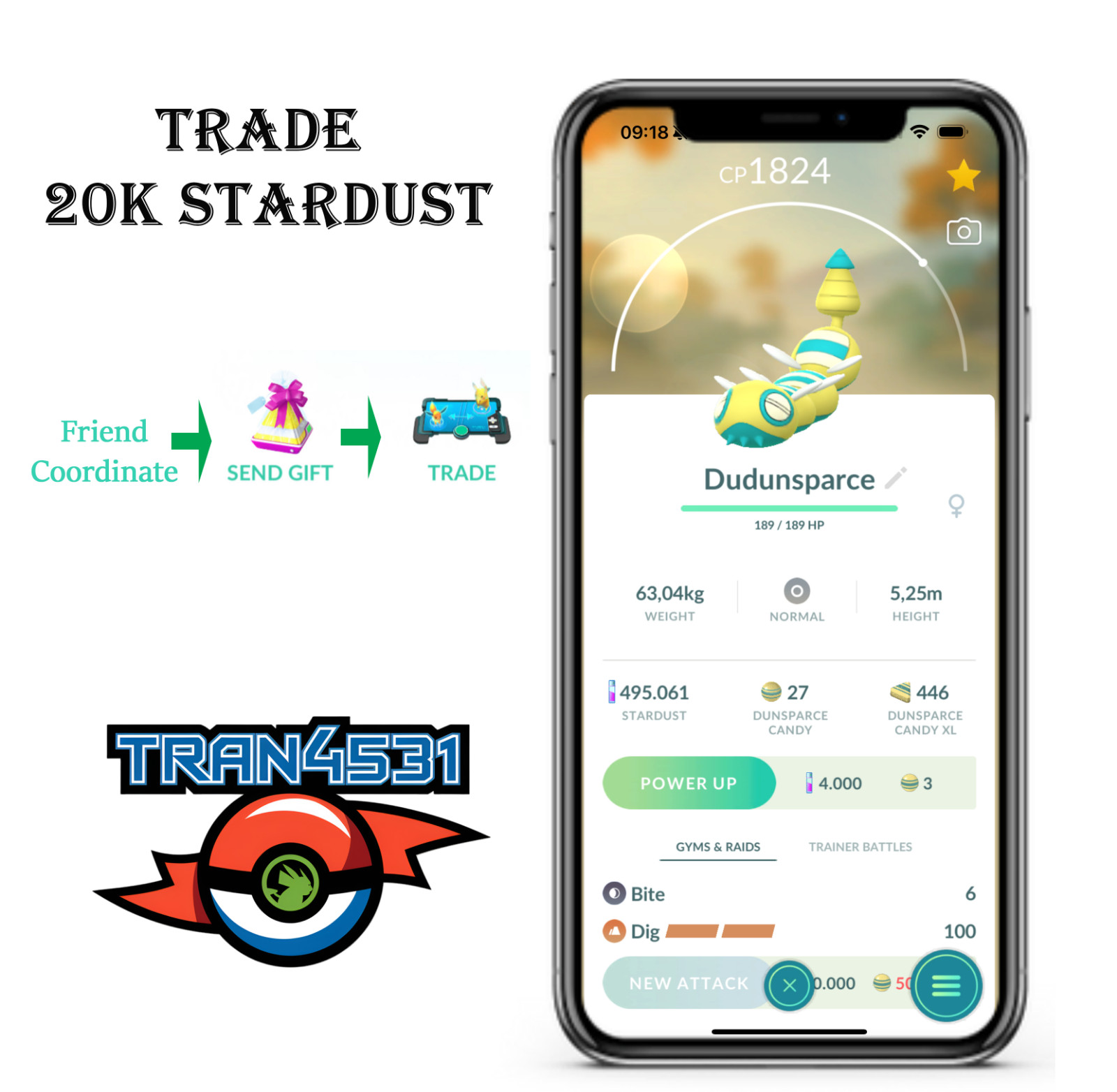 Dudunsparce (Three Segment) | Tr-de 20K Stardust