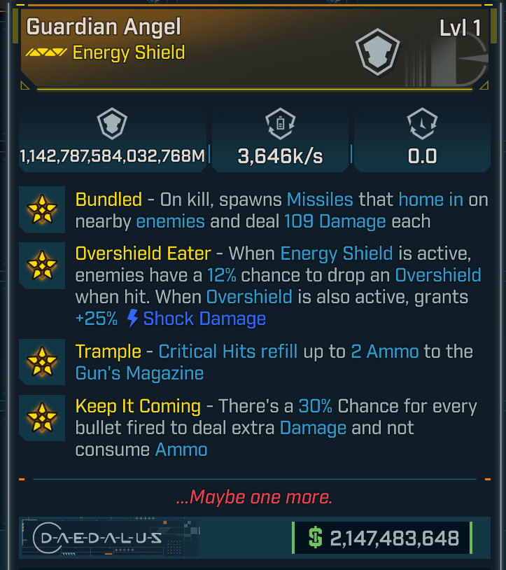 Borderlands 4 • MODDED • Guardian Angel Godmode Shield • Lvl 1 • PS PC XB Steam