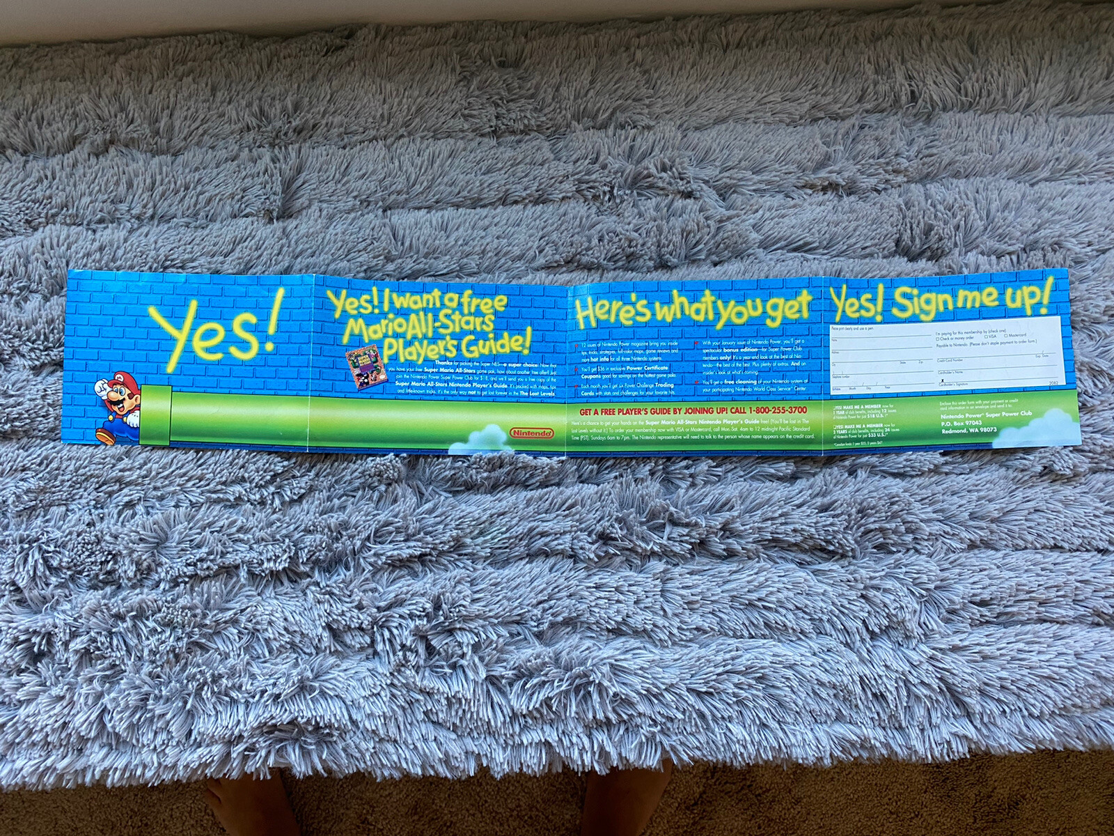 Yes! Brick Wall Nintendo Power SNES Fold-out INSERT ONLY Authentic Nintendo