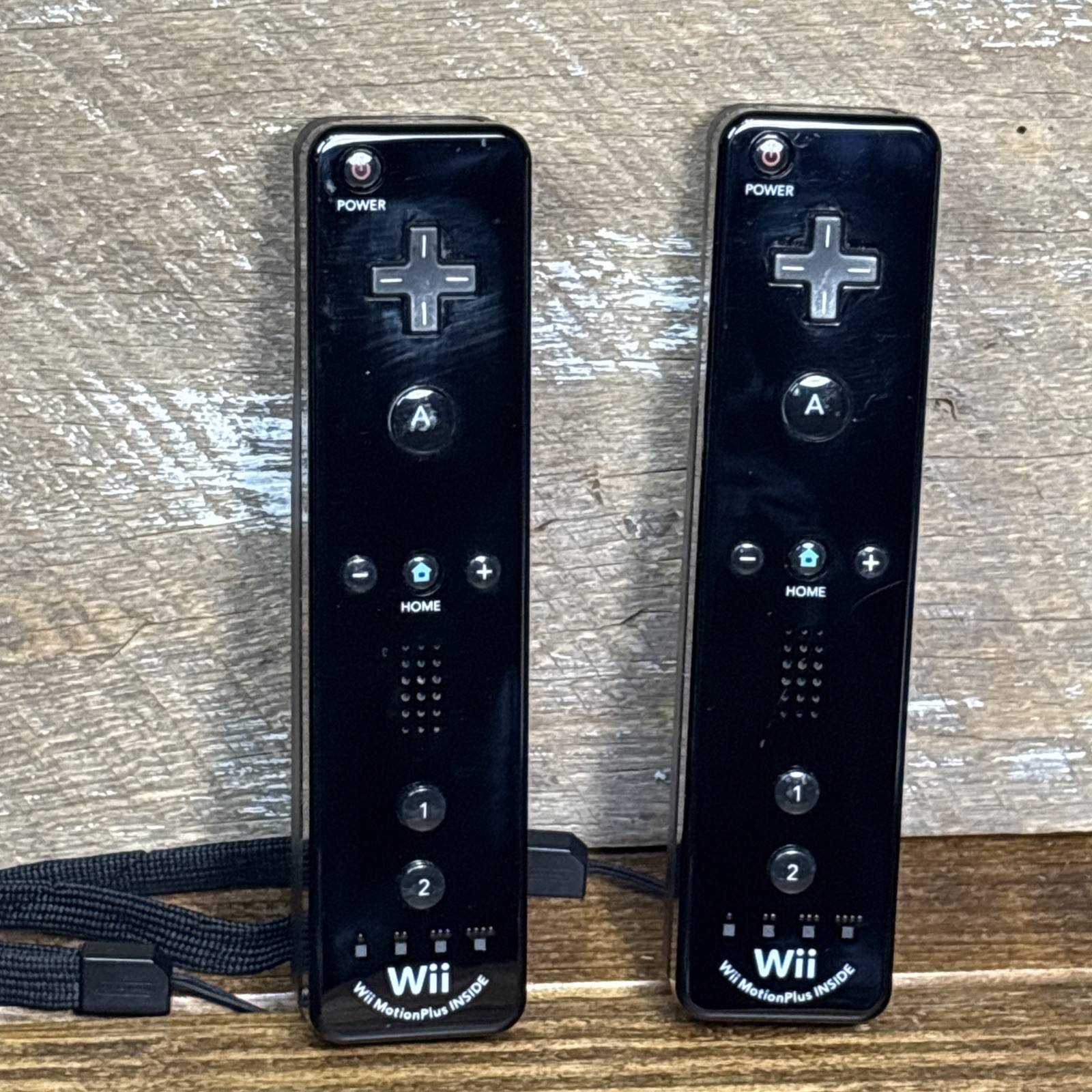 (2) OEM Nintendo Wii Motion Plus Remote Controller Black RVL-036 Tested