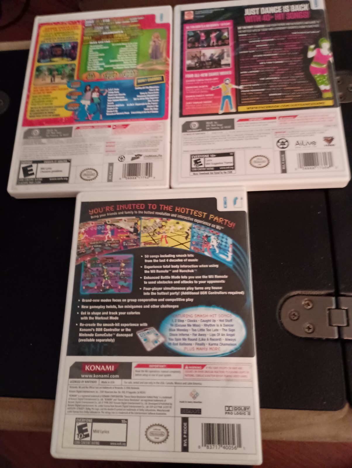 Just Dance 2, Disney, DDR (Nintendo Wii Lot Of 3 Games) CIB Complete w/Manuals