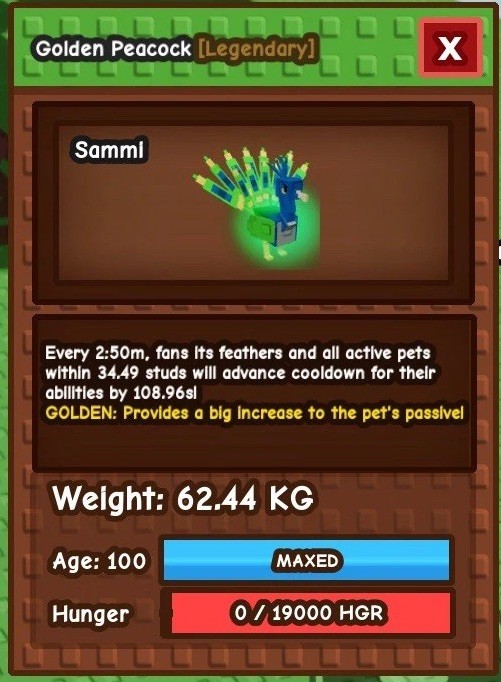 Golden Peacock 62+kg | Cheapest | Fast Delivery | 15s with Toys! | Grow A Garden