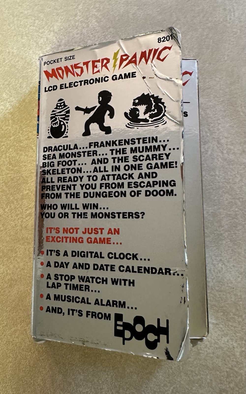 Pocket Size Monster Panic The Horror- FIlled Ation LCD Handheld Game 1981 Epoch