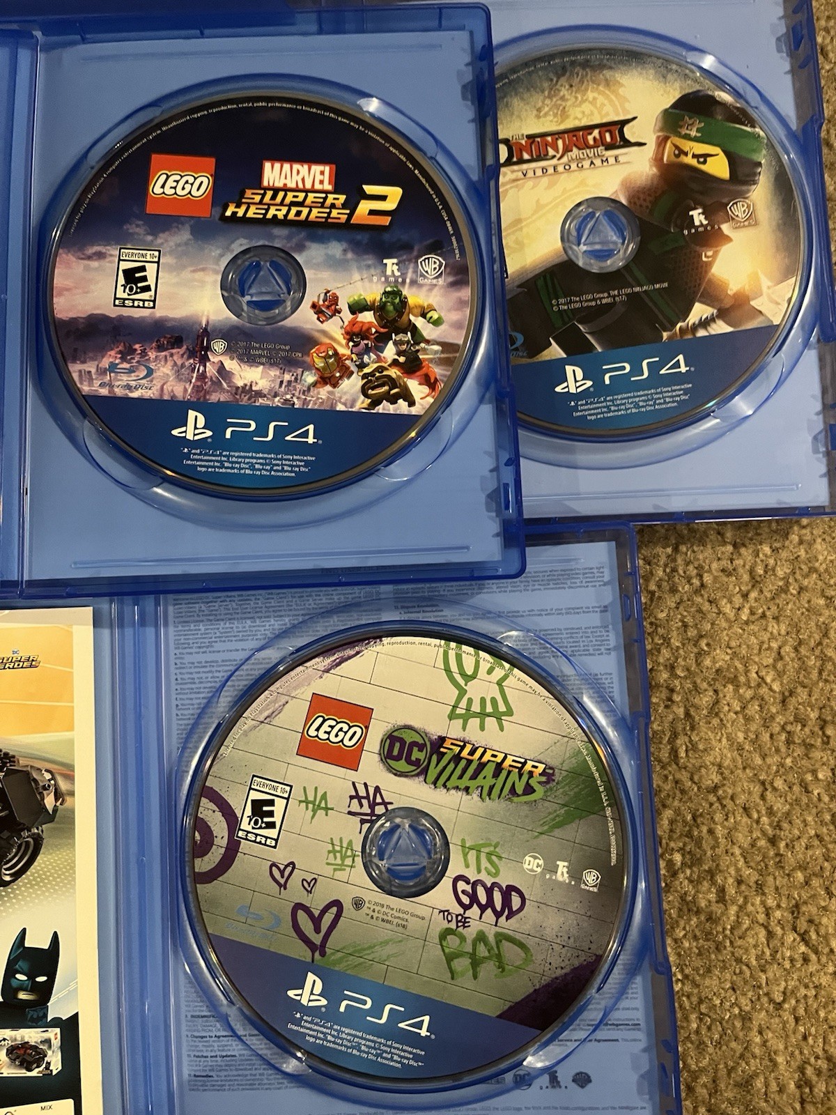 LEGO PS4 Game Lot (3) DC, Marvel, Ninjago.