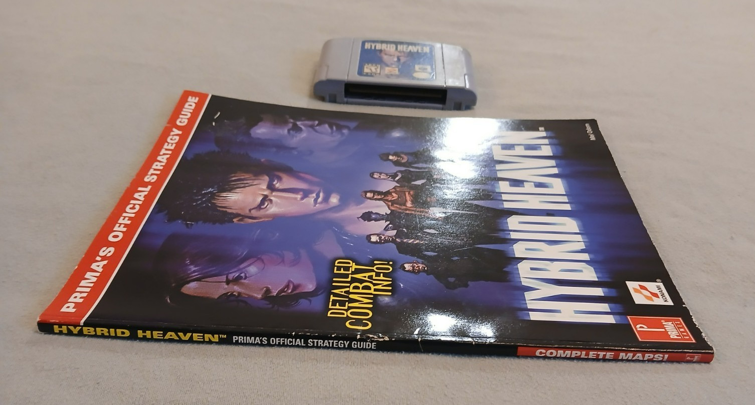 N64, Hybrid Heaven Game Cartridge & Prima Strategy Guide, Very Good Condition