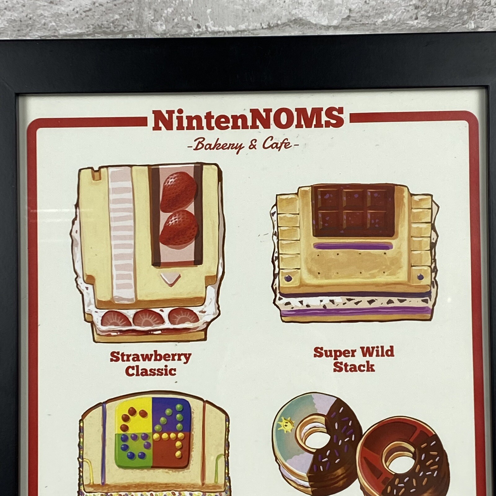 Rare Kirby’s Warpster Drive-in And NintenNoms Cafe Promo Poster Page Framed Art