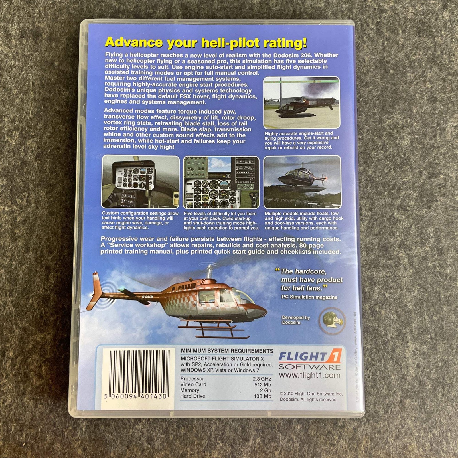 FSX Add-On Bundle x4 Spitfire Lightning Bell X-1 Dodosim 206 Helicopter PC