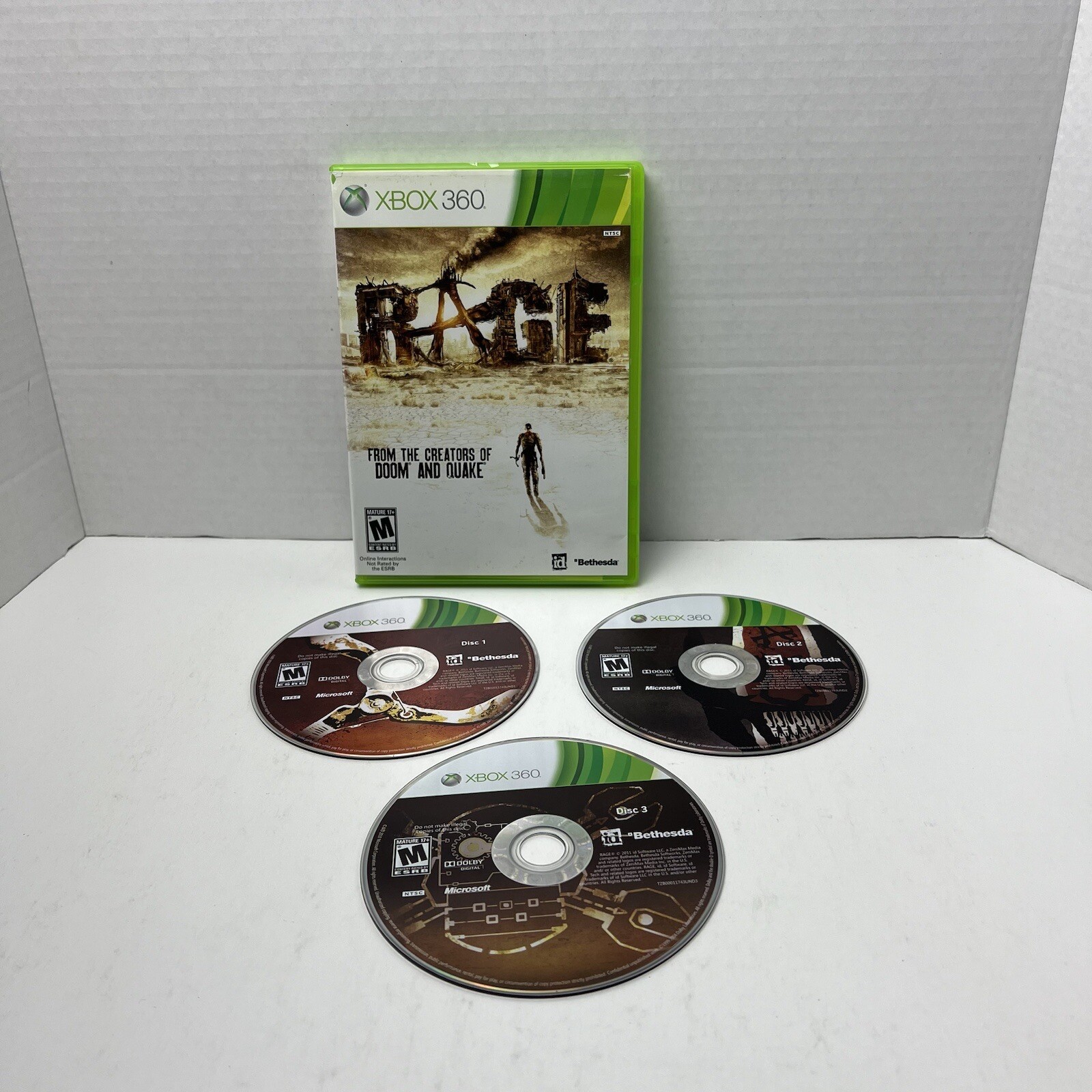 Rage Microsoft Xbox 360 Video Game No Manual