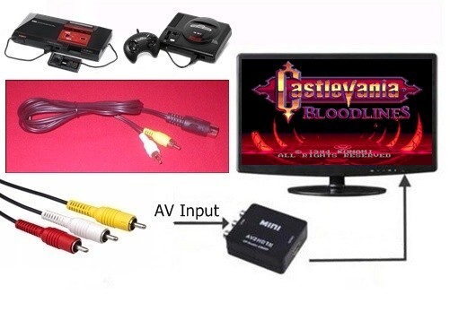 6Ft AV Cable & TV Converter Adapter for Sega Master System & Sega Genesis 1 NEW