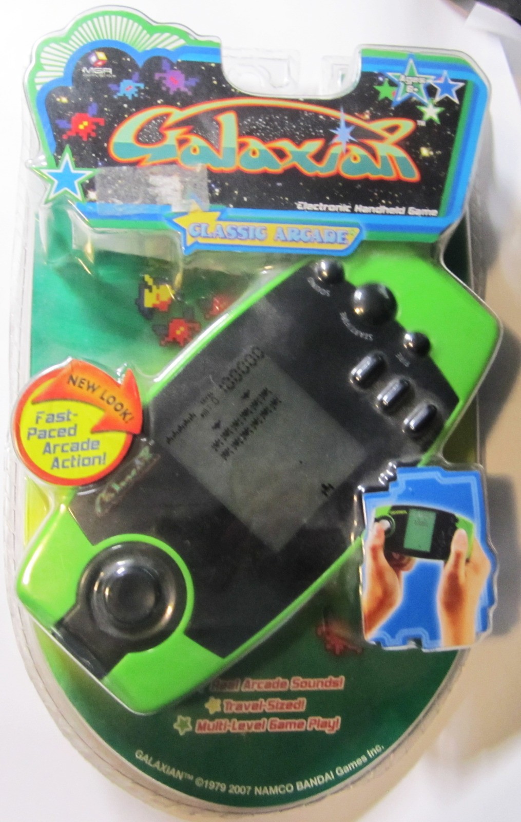 Galaxian Handheld Portable Game MGA Green 2009 BRAND NEW Namco Bandai RARE