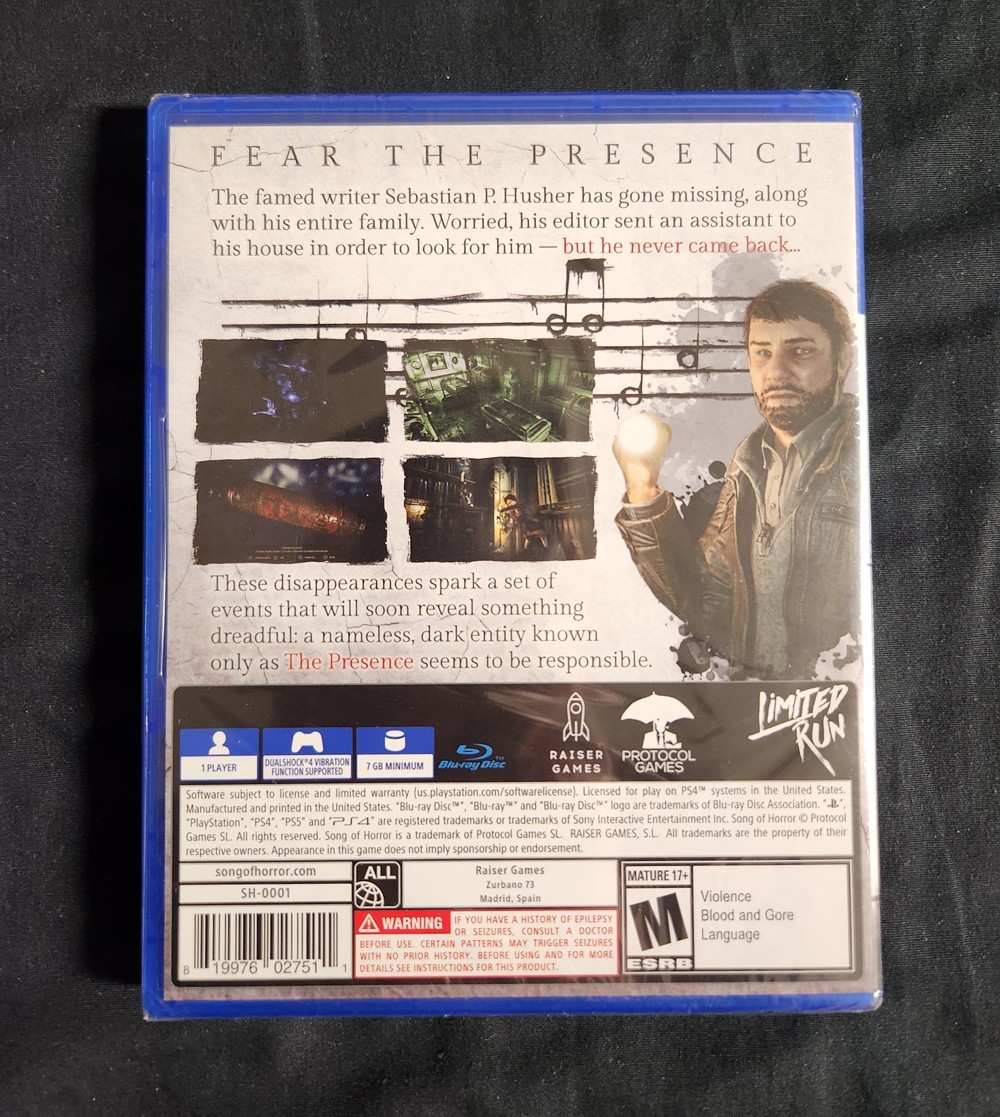 Song of Horror *Brand New Sealed* Limited Run (Sony PlayStation 4 PS4, 2020)