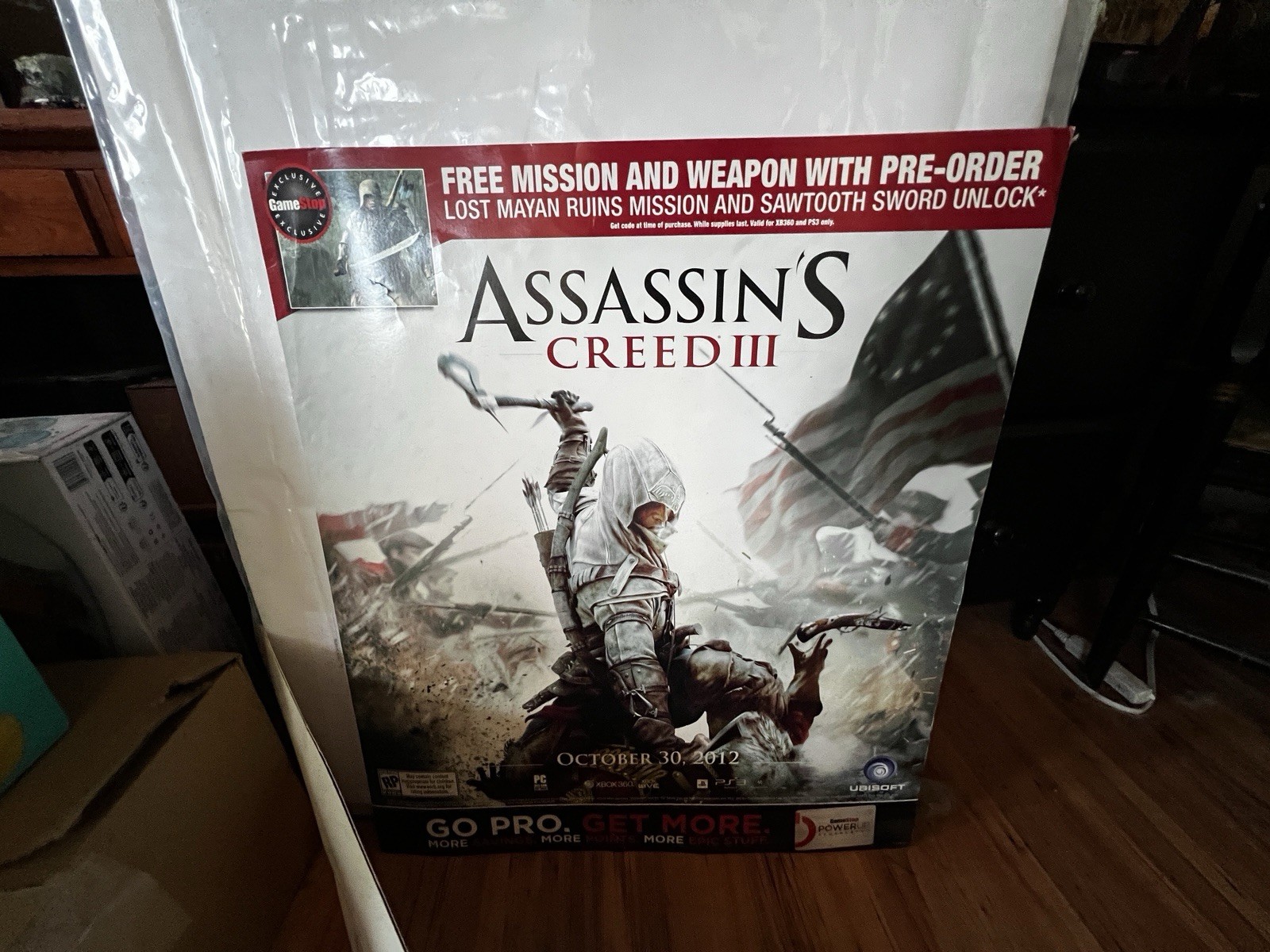 Assassins Creed 3 GameStop Promo Poster RARE