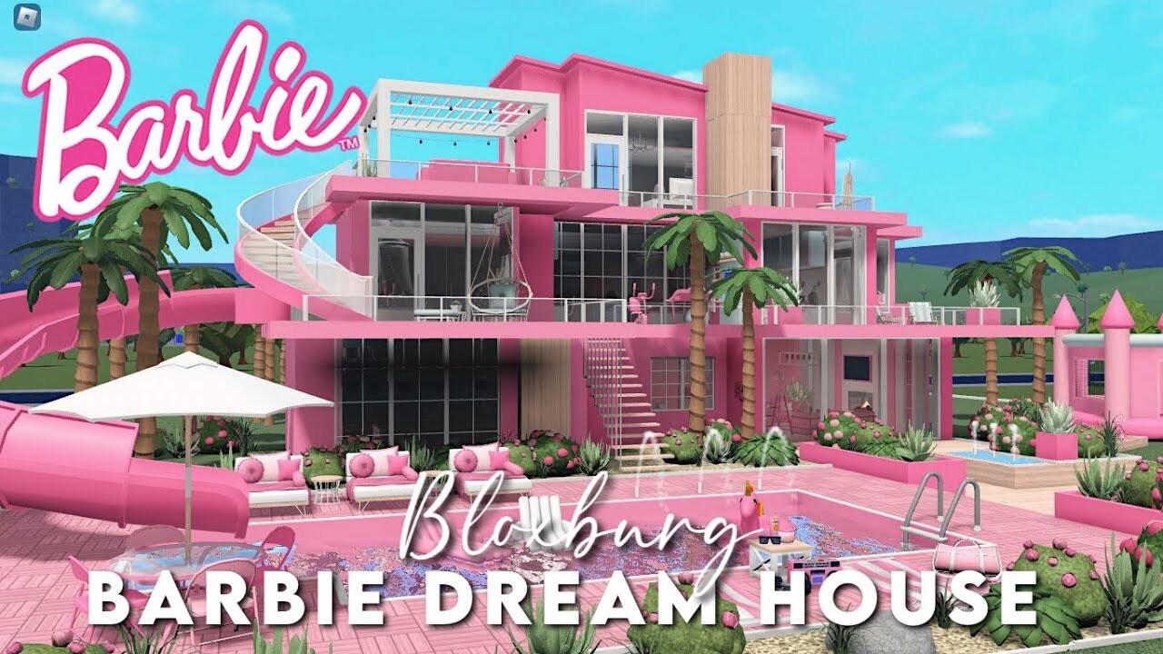 BLOXBURG MODERN BARBIE MANSION!FAST AND DETAILED BUILDER FOR CHEAP PRICE