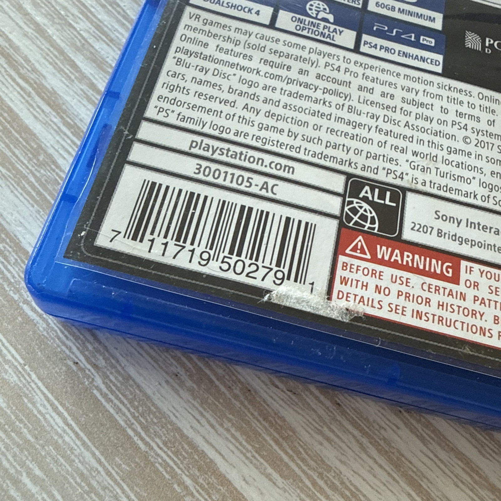 Gran Turismo Sport PS4 PlayStation 4 Video Game Tested No Manual *DISC MINT*